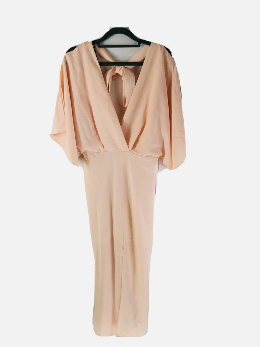 Topshop Peach Wrap Maxi Dress with Tie Back